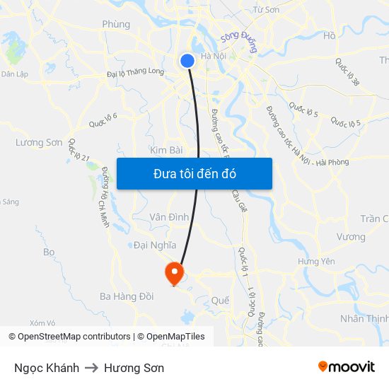 Ngọc Khánh to Hương Sơn map