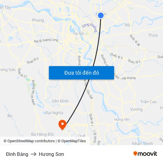 Đình Bảng to Hương Sơn map