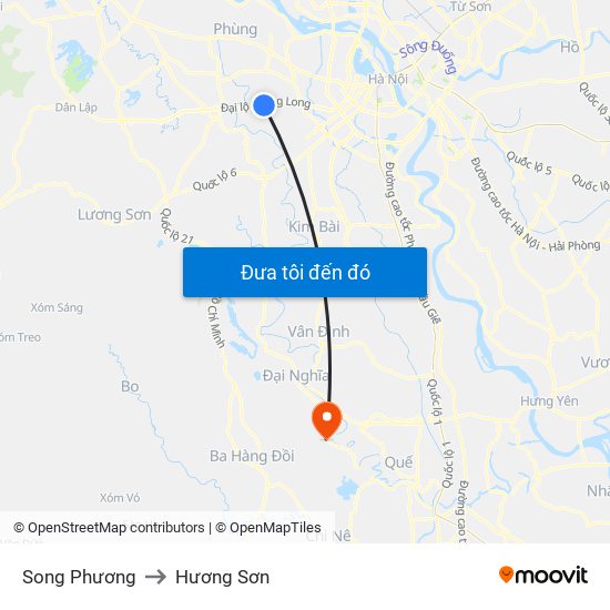 Song Phương to Hương Sơn map