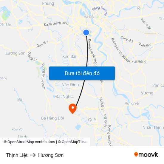 Thịnh Liệt to Hương Sơn map