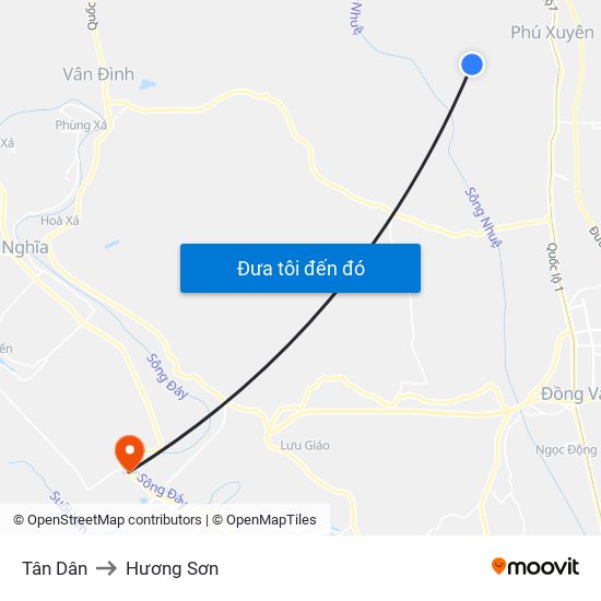 Tân Dân to Hương Sơn map
