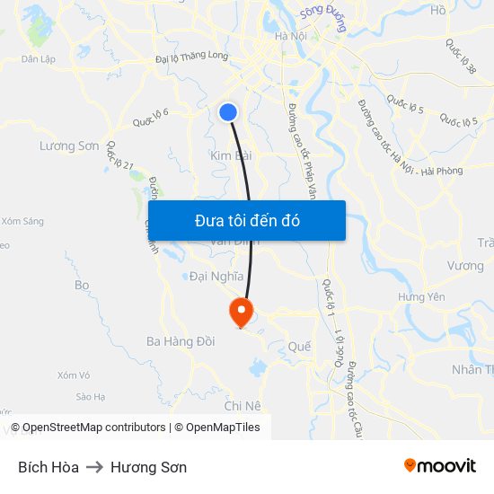Bích Hòa to Hương Sơn map