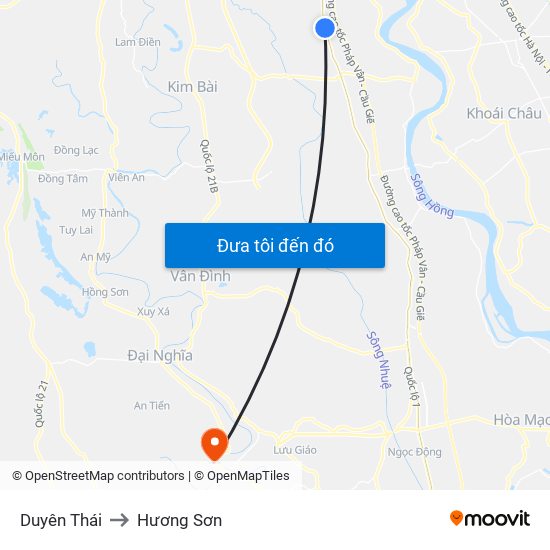 Duyên Thái to Hương Sơn map