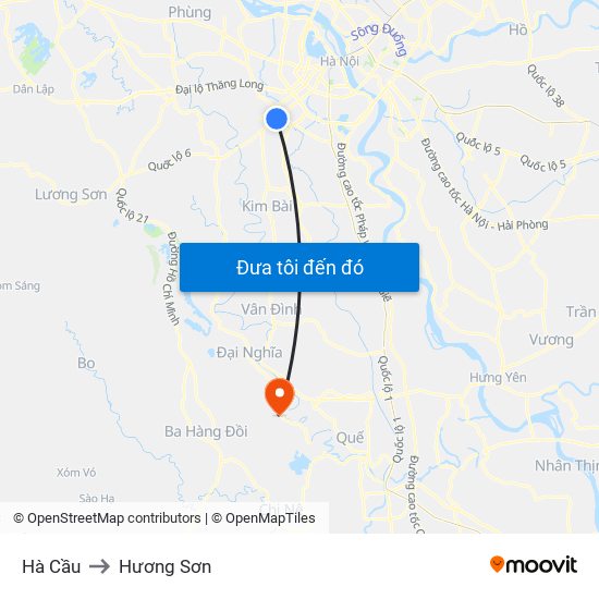 Hà Cầu to Hương Sơn map