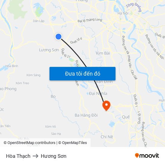 Hòa Thạch to Hương Sơn map