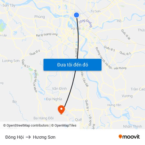 Đông Hội to Hương Sơn map