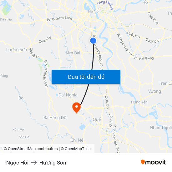 Ngọc Hồi to Hương Sơn map