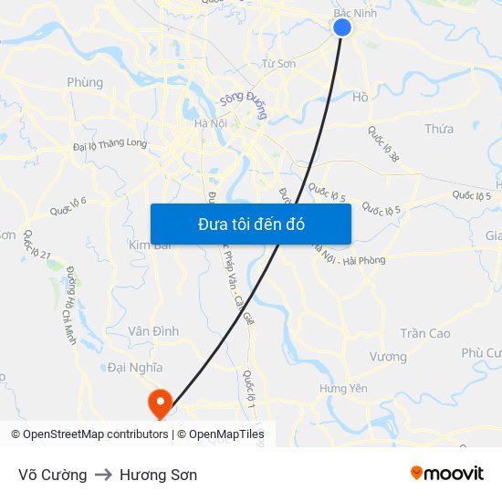 Võ Cường to Hương Sơn map