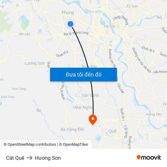 Cát Quế to Hương Sơn map