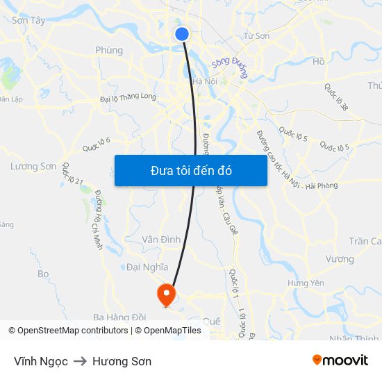 Vĩnh Ngọc to Hương Sơn map