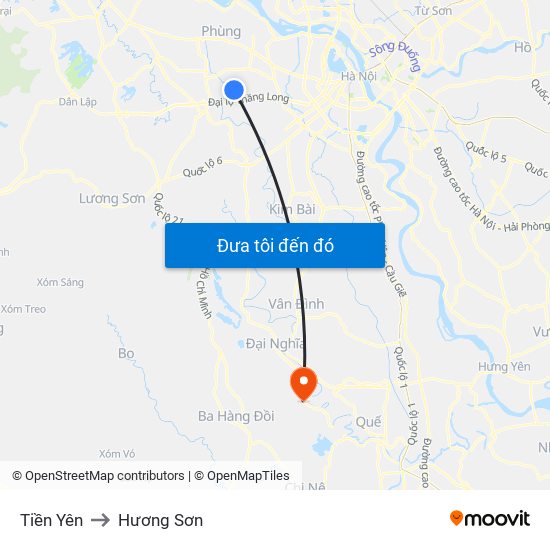 Tiền Yên to Hương Sơn map
