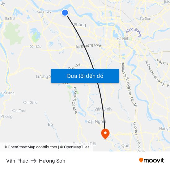 Vân Phúc to Hương Sơn map