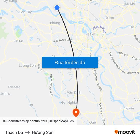 Thạch Đà to Hương Sơn map