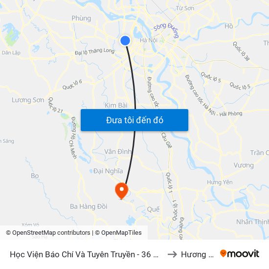 Học Viện Báo Chí Và Tuyên Truyền - 36 Xuân Thủy to Hương Sơn map