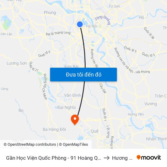 Gần Học Viện Quốc Phòng - 91 Hoàng Quốc Việt to Hương Sơn map