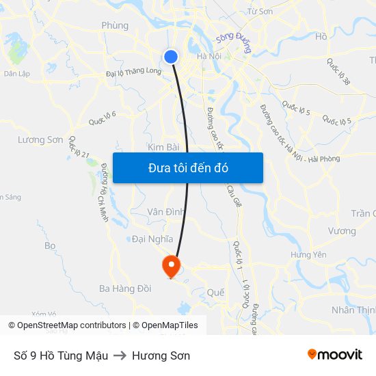 Số 9 Hồ Tùng Mậu to Hương Sơn map