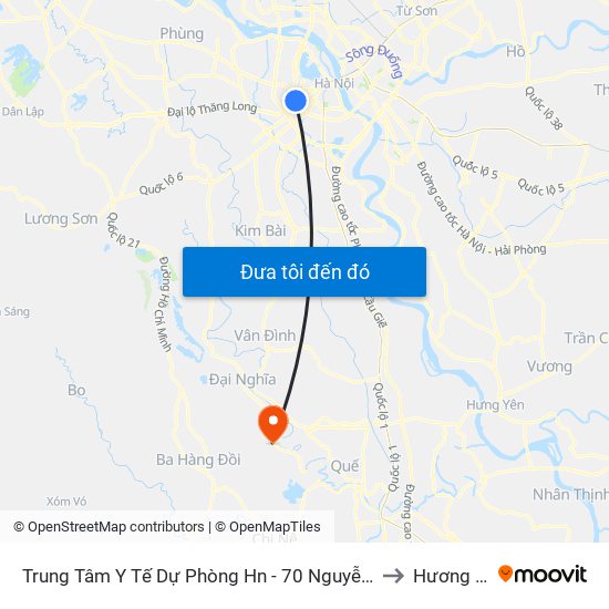 Trung Tâm Y Tế Dự Phòng Hn - 70 Nguyễn Chí Thanh to Hương Sơn map