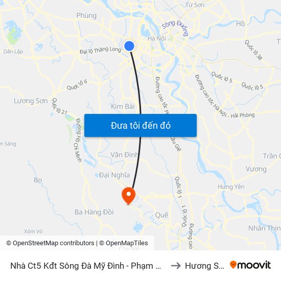 Nhà Ct5 Kđt Sông Đà Mỹ Đình - Phạm Hùng to Hương Sơn map