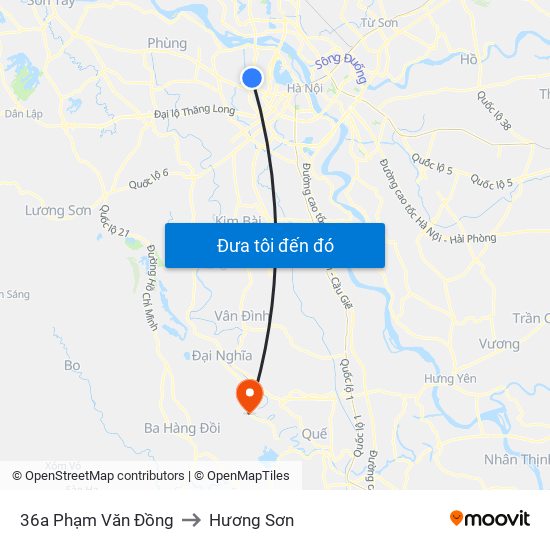36a Phạm Văn Đồng to Hương Sơn map