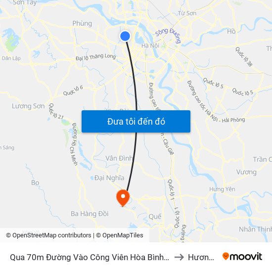 Qua 70m Đường Vào Công Viên Hòa Bình - Phạm Văn Đồng to Hương Sơn map
