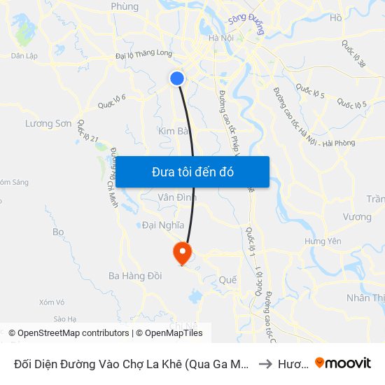 Đối Diện Đường Vào Chợ La Khê (Qua Ga Metro La Khê) - 405 Quang Trung (Hà Đông) to Hương Sơn map