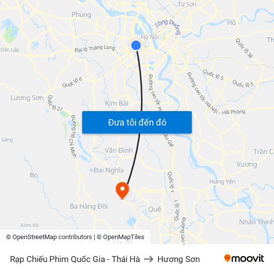 Rạp Chiếu Phim Quốc Gia - Thái Hà to Hương Sơn map