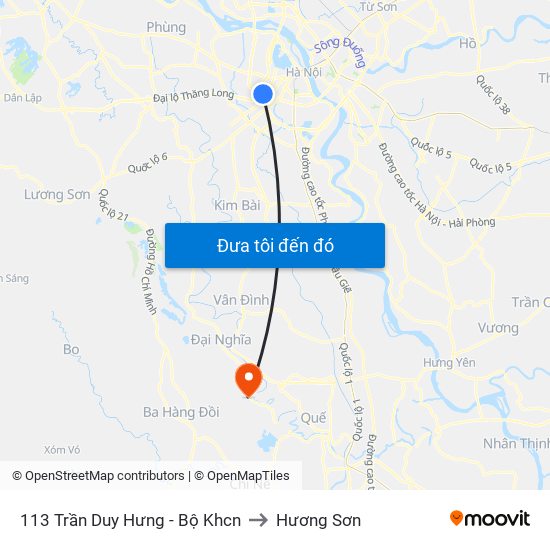 113 Trần Duy Hưng - Bộ Khcn to Hương Sơn map