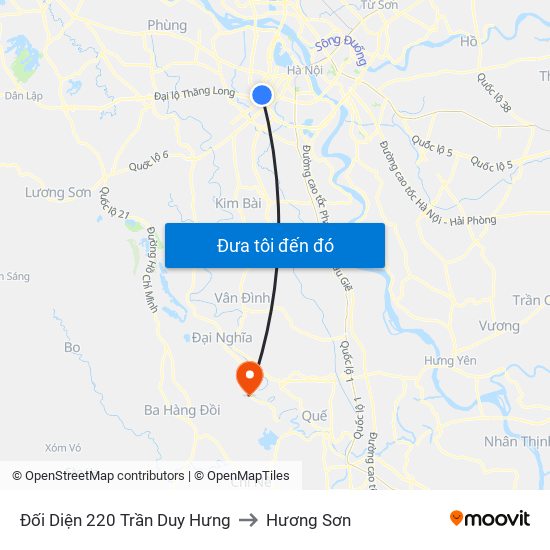 Đối Diện 220 Trần Duy Hưng to Hương Sơn map