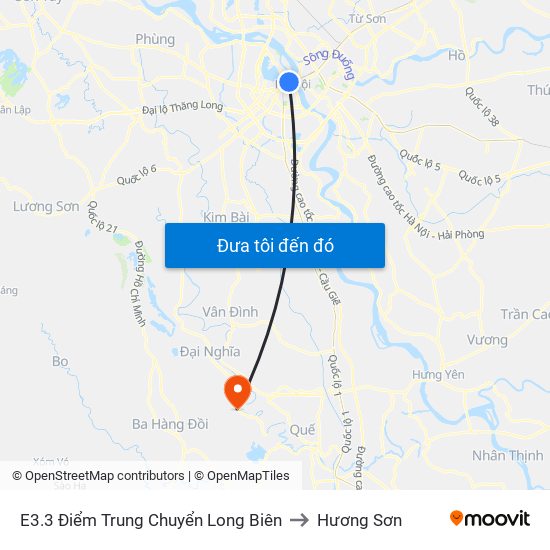 E3.3 Điểm Trung Chuyển Long Biên to Hương Sơn map