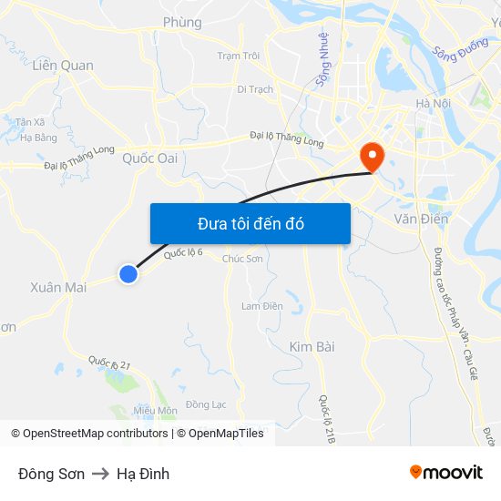 Đông Sơn to Hạ Đình map