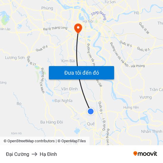 Đại Cường to Hạ Đình map