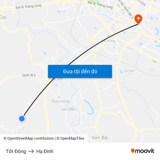 Tốt Động to Hạ Đình map