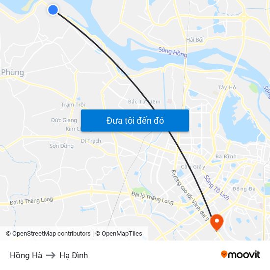 Hồng Hà to Hạ Đình map