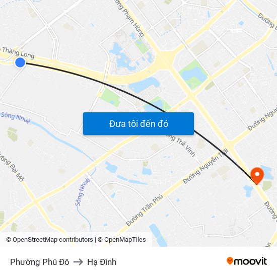 Phường Phú Đô to Hạ Đình map