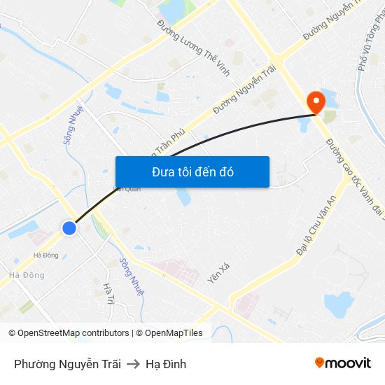 Phường Nguyễn Trãi to Hạ Đình map