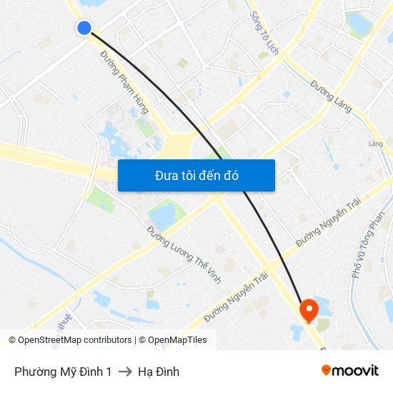 Phường Mỹ Đình 1 to Hạ Đình map