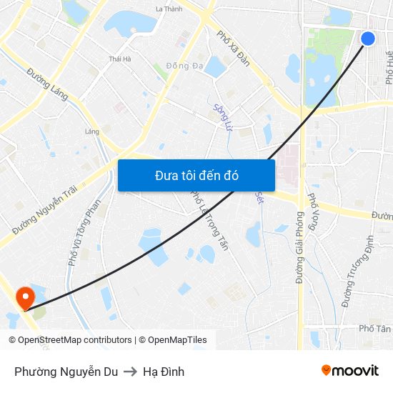 Phường Nguyễn Du to Hạ Đình map