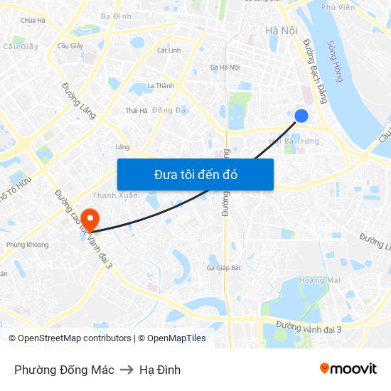 Phường Đống Mác to Hạ Đình map