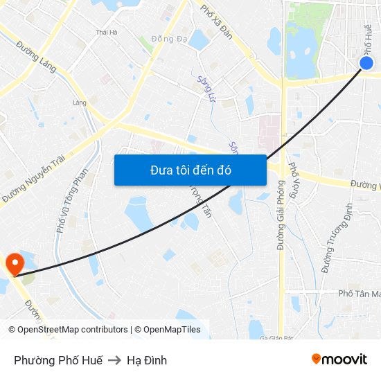 Phường Phố Huế to Hạ Đình map