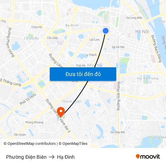 Phường Điện Biên to Hạ Đình map