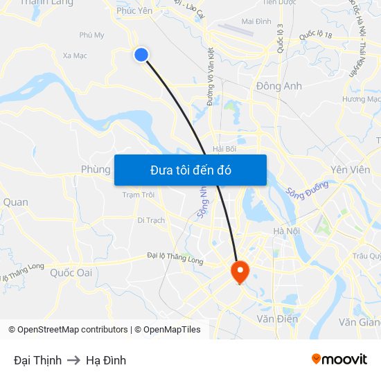 Đại Thịnh to Hạ Đình map