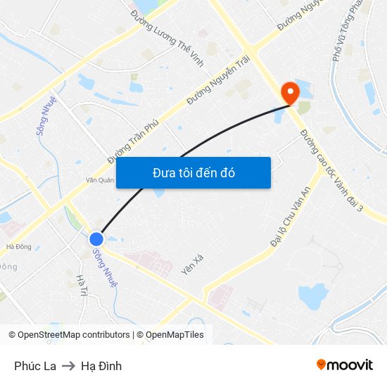 Phúc La to Hạ Đình map