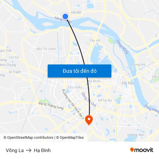 Võng La to Hạ Đình map