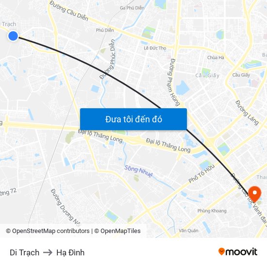 Di Trạch to Hạ Đình map