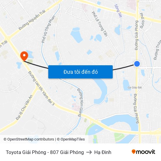 Toyota Giải Phóng - 807 Giải Phóng to Hạ Đình map