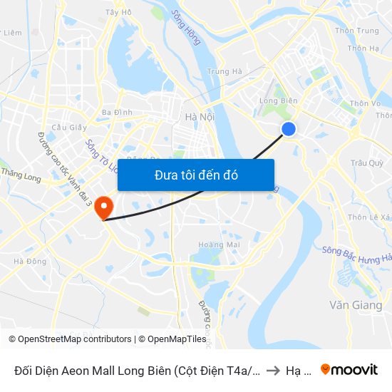 Đối Diện Aeon Mall Long Biên (Cột Điện T4a/2a-B Đường Cổ Linh) to Hạ Đình map