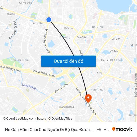 2b Phạm Văn Đồng to Hạ Đình map