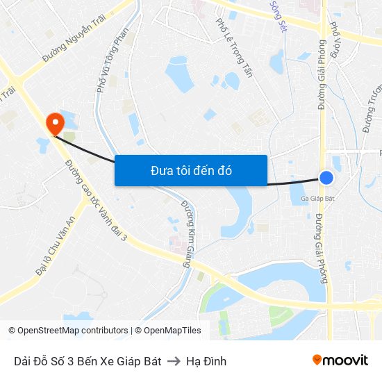 Dải Đỗ Số 3 Bến Xe Giáp Bát to Hạ Đình map