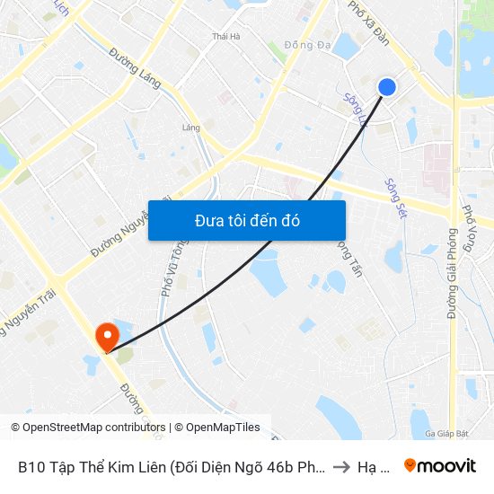 B10 Tập Thể Kim Liên (Đối Diện Ngõ 46b Phạm Ngọc Thạch) to Hạ Đình map
