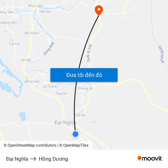 Đại Nghĩa to Hồng Dương map